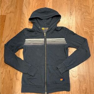 Aviator Nation Gray 5 stripe hoodie size XS